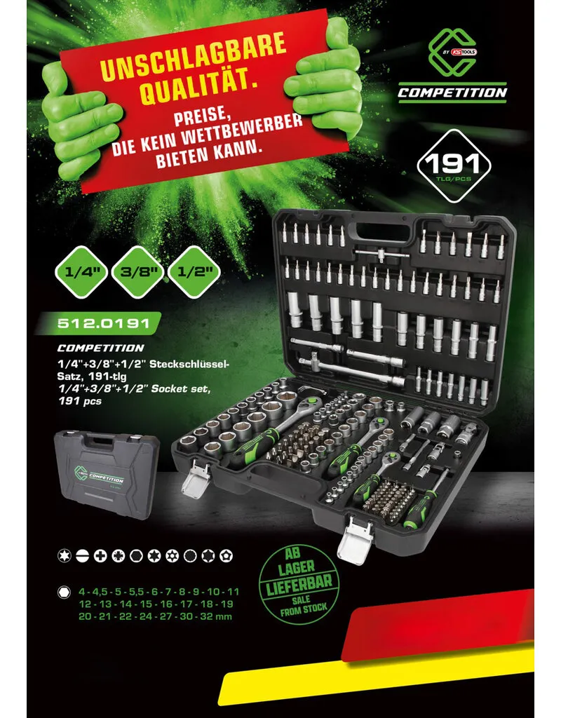 KS TOOLS  Competition KS TOOLS 512.0191 doppenset 191 dlg